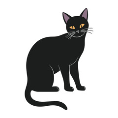 Curious Cat Silhouette Vector - Clean and Stylish Animal Design
