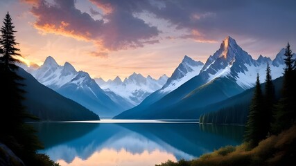 sunrise over the lake