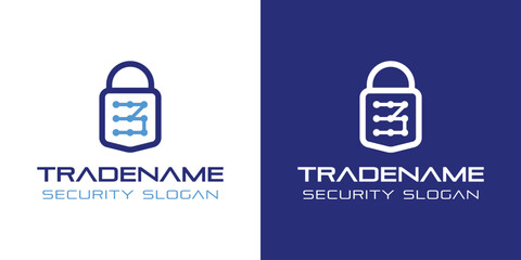 Number 3 Smart Lock Logo, Perfect for Digital Padlock and Residential Security Services