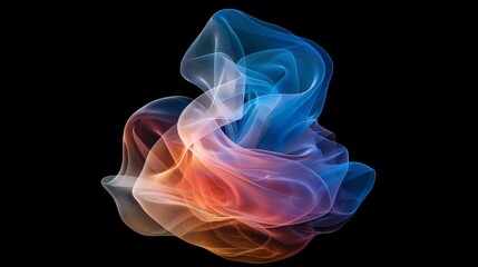 Fototapeta premium Abstract background forming colorful wavy shapes on black