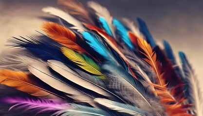 colored drawing feathers