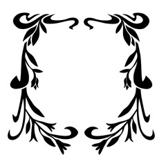 Frame,ornate,floral,swirls,tendrils,flowers vintage style, vector hand drawn ornamental border, greeting card, invitation isolated on white