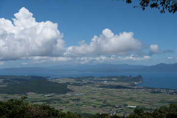 夏の開聞岳の山頂