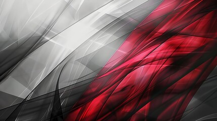 Abstract red and grey background with wavy shapes