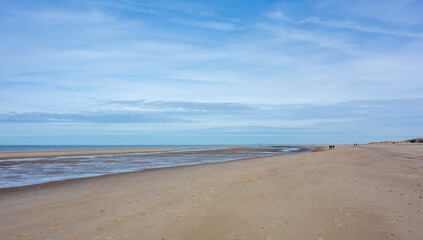 Scene on the beach in Zeeland, Netherlands
