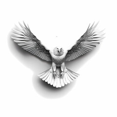 3D eagle in white background vector image