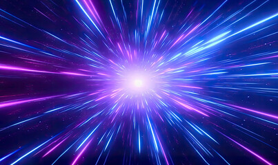 Fototapeta premium Abstract Neon Light Rays Background With Blue and Pink