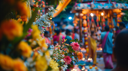 Krishna Janmashtami, people celebrate the birth of Lord Krishna with traditional dance and music, Ai generated Images