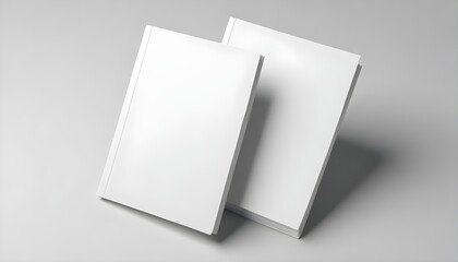 plain blank white Blank vertical book  white mockup object