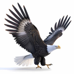 Fototapeta premium 3D eagle in white background vector image