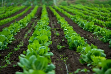 Growing organic vegetables, agricultural industry, farm work