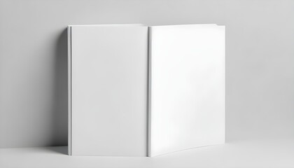 plain blank white Blank vertical book  white mockup object