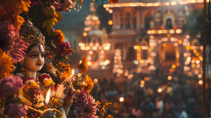 Krishna Janmashtami, people celebrate the birth of Lord Krishna with traditional dance and music, Ai generated Images