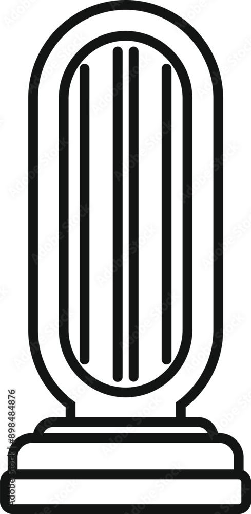 Aufkleber simple line drawing of a fluted column with a base and capital, symbolizing greek architecture and h