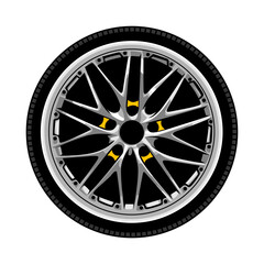 Automotive Detailed Car Rim Wheels Vector