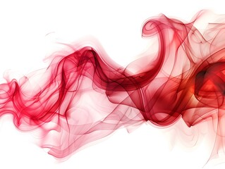 Elegant Red Smoke Swirls on a White Background