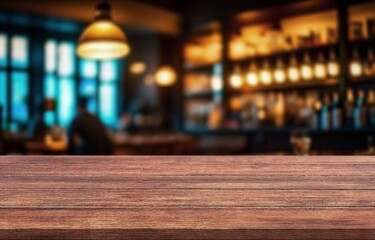 Wooden board table background at cafe background