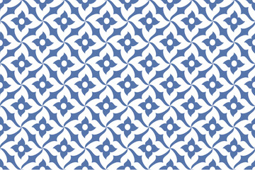 seamless pattern with blue flowers