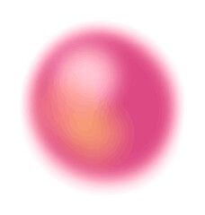 Rounded vector gradient. Pink circle with warm inner shine on white background. Color gradation circle