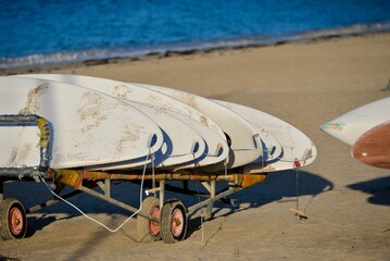 boards on the beach