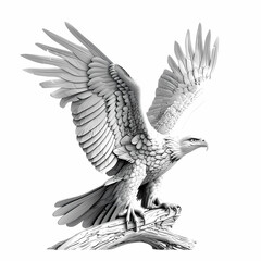 Fototapeta premium 3D eagle in white background vector image