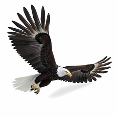 Naklejka premium 3D eagle in white background vector image