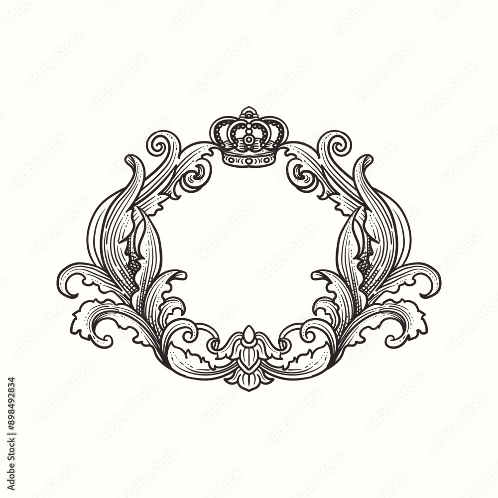 Wall mural Vintage baroque frame in Victorian style. Vector illustration
