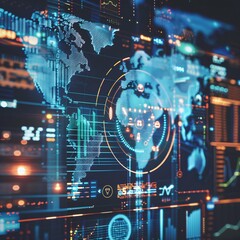 Obraz premium A conceptual image of a global digital market