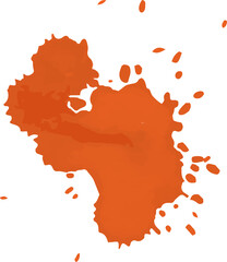 Bright Orange Ink spot. Juicy Orange Ink