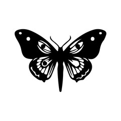 Bohemian Celestial butterfly tattoos, Silhouette Mystical occult symbols moth illustration.