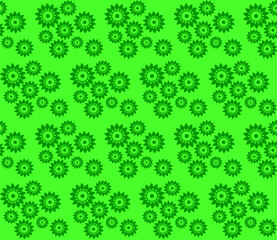 Original abstract seamless pattern on a green background