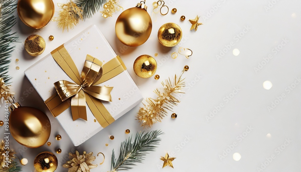 Sticker golden christmas background