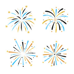 Fireworks vector illustration. Set of firecrackers isolated on white background