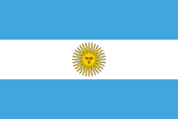 Flags of Argentina. Flat element design. National Flag. White isolated background	