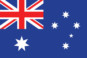 Flags of Australia. Flat element design. National Flag. White isolated background	