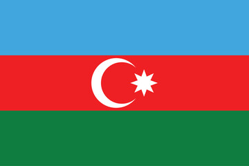 Flags of Azerbaijan. Flat element design. National Flag. White isolated background	