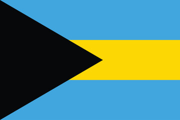 Flags of Bahamas. Flat element design. National Flag. White isolated background	