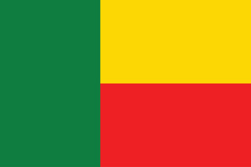Flags of Benin. Flat element design. National Flag. White isolated background	