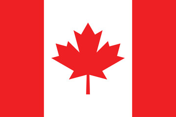 Flags of Canada. Flat element design. National Flag. White isolated background	