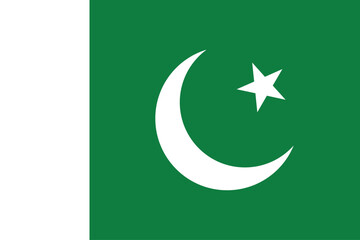 Flags of Pakistan. Flat element design. National Flag. White isolated background	
