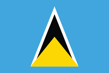 Flags of Saint Lucia. Flat element design. National Flag. White isolated background	