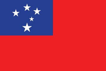 Flags of Samoa. Flat element design. National Flag. White isolated background	