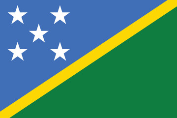 Flags of Solomon Islands. Flat element design. National Flag. White isolated background	
