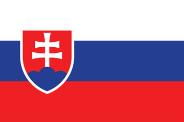 Flags of Slovakia. Flat element design. National Flag. White isolated background	