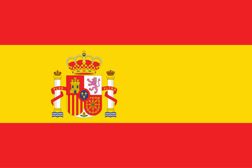 Fototapeta premium Flags of Spain. Flat element design. National Flag. White isolated background 