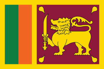 Flags of Sri Lanka. Flat element design. National Flag. White isolated background	