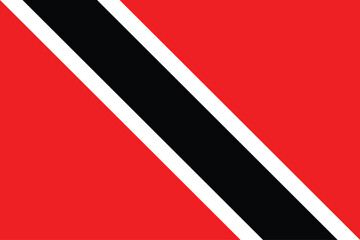 Flags of Trinidad and Tobago. Flat element design. National Flag. White isolated background	