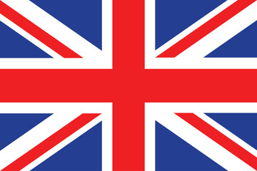 Flags of United Kingdom. Flat element design. National Flag. White isolated background	
