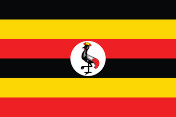 Obraz premium Flags of Uganda. Flat element design. National Flag. White isolated background 