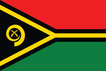 Flags of Vanuatu. Flat element design. National Flag. White isolated background	